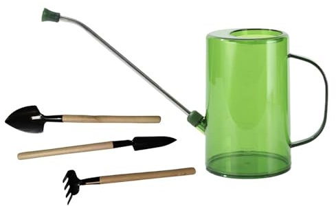Colcolo Regadera pequeña para Plantas con de Acero Inoxidable para Plantas de Interior, hervidor de Agua de 1L/34 para bonsái, Verde