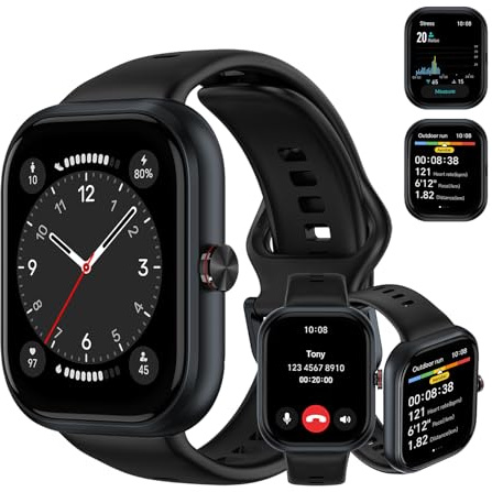 HONOR Choice Connected Watch - Appel Bluetooth, écran 1,95, Moniteur SpO2 et fréquence Cardiaque, GPS, 120 Modes Sport, étanchéité 5ATM, autonomie de 12 Jours - Compatible avec Android et iOS - Noir