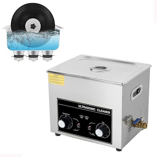 LHQYA 6L Ultraschallreiniger, Ultraschall-Schallplattenreiniger, 180 W Ultraschallreinigung/Reinigung 0-20 Minuten Zeit-/Heiztemperatur 20-80 °C, Für Plattenläden, Zahnkliniken