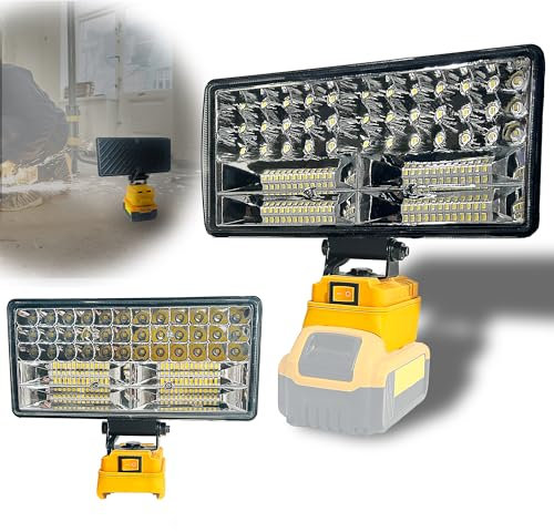 Cordless LED Work Li-GHT for Dewalt 20V Battery,90W 6800ML Wide Beam Flood Light with Two USB Charging Port LED Light for Emergency,Workshop,Garage.(No Battery)