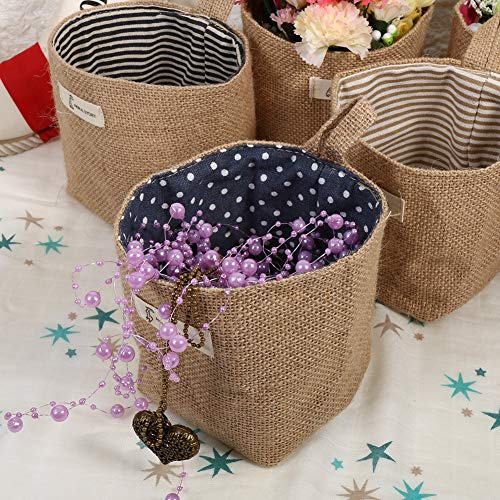 Cn Linen Hamper Ing Bag Gadget Storage Foldable Basket Useful Khaki Spe (blue dot)