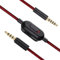 Knomix 3.5mm(1/8) G Pro X Cord Gaming Headset Cable Replacement for Logitech G Pro / G433 / G233, Nylon Braided Wire with Inline Mute Switch and Volume Controller, 2M 6ft Long (Red-Braided)
