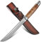Dragon Creek Damastmesser Outdoor – Feststehende Klinge, Camping, Wanderungen & Survival | Hochwertiger Damaststahl, hohe Härte und Zähigkeit,Langlebig & Scharf, Überlebensmesser, Abenteuer