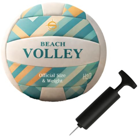 Comicsball Beach Volleyball, Größe 5, genähtes, rutschfestes Soft-Touch-Leder, strapazierfähig und verstärkt, ideal für Strand, Camping, Park