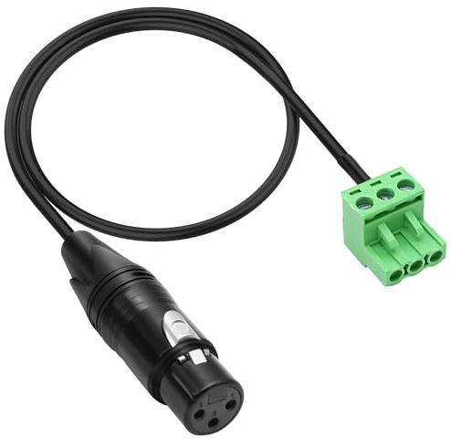 XMSJSIY XLR to 3-pin Phoenix Screw Terminal Microphone Cable 0.4M/1.31FT | XLR 3Pin Female to PHX3M NBKF/2EDG-5.08 PCB Terminal Block Adapter Connector Cord for Mic Speakers