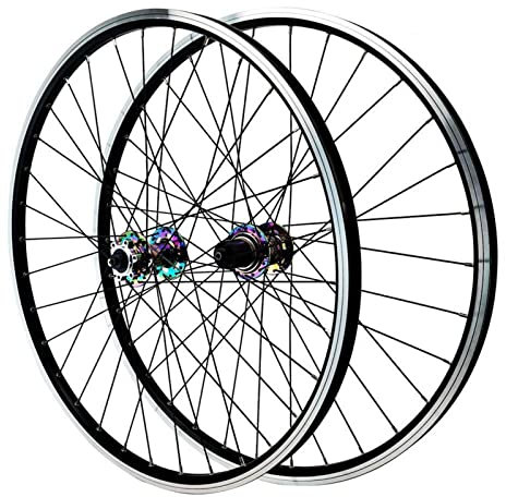 26 27.5 29 Zoll Fahrrad Laufradsatz Mountainbike Felge Disc/V Bremse Vorne 2 Hinten 4 Lager 32 Löcher HG Laufräder 7-12 Speed Schnellspanner Kassette 2200g(Colorful_29inch)