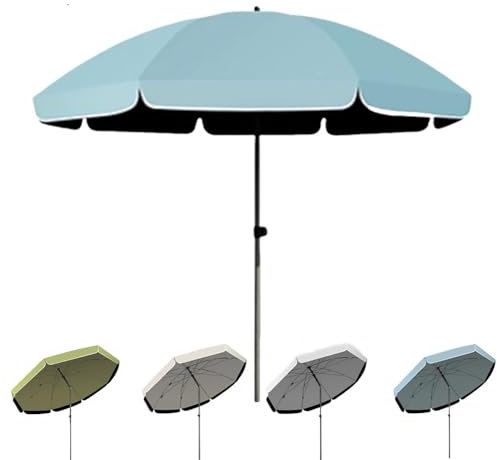 3 m blauer Terrassenschirm, verstellbarer Marktschirm für Garten, Strand und Pool, rundes Vordach, 3 m Sonnenschutz für Rasen, Deck und Hinterhof