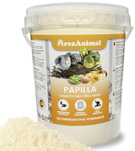 AreaAnimal - Papilla Pajaros 800G, Papilla Agapornis, Papilla para Jilgueros y Ninfas Papilleras, Alimento para Aves de Cualquier Tipo, Comida Agapornis, Comida Canarios... en Fase de Embuche