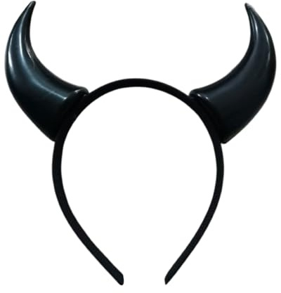 BNREOZA 1 Stück Teufelshorn-Haarband, Vampir-Dämonen, Kuhhorn, Haarschmuck für Kostümpartys, Halloween, Mardi Gras und Cosplay Haarschmuck (schwarz)
