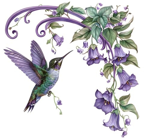 Wandtattoo Kolibri Set selbstklebend - 3D Vogelmotive Deko für Wohnzimmer, Kinderzimmer & Badezimmer - Wiederabziehbares Wandaufkleber Blumen Design - Wasserdichte Wanddekoration ohne Kleberückstände