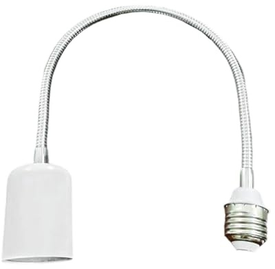 TSMORY Extension de douille E27 réglable à 360 degrés - Construction en métal et céramique - Résistante à la chaleur - Pour ampoules LED de salle de bain - 110 V 240 V - Adaptateur d'ampoule en