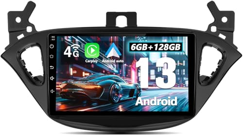Junsun Android Autoradio für Opel Corsa E (2015-2019) Adam (2013-2016) | 8 Core 6GB+128GB with 9 zoll Touchscreen unterstützt 4G SIM Karten CarPlay, Bluetooth Navigtion Lenkradsteuerung