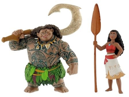 Bullyland 13182 Oceania Semidio Maui e Vaiana, Statuetta senza PVC per Bambini, Gioco Immaginativo, Collezionabile, Multicolore, Dipinta a Mano, Walt Disney, Cake Design