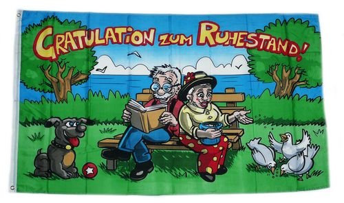 Fahne/Flagge Ruhestand Rente 90 x 150 cm