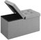 SONGMICS Storage Ottoman, Foldable Storage Bench, 38 x 76 x 38 cm, Flipping Lid, 300 kg Load Capacity, for Hallway, Living Room, Bedroom, Light Grey LSF86GYX