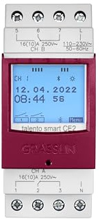 Grässlin 43.04.0004.1 talento smart CE2 digitales 2-Kanal-Erweiterungsmodul | für talento smart S25, bis zu 3 Module, Gesamtsystem 8 Kanäle, DIN-Schiene/Hutschiene, Bluetooth/App-Programmierung, 2 Kanäle