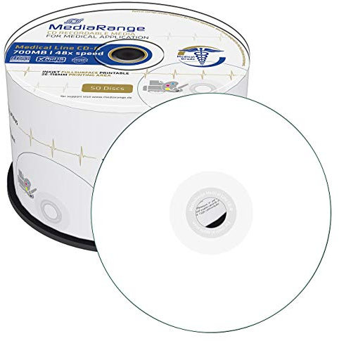 MediaRange Medical Line CDR80 48x (50) MR229 Cake Box stampabile a Getto d'inchiostro