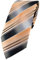 TigerTie Designer Krawatte in lachs orange silber anthrazit grau gestreift