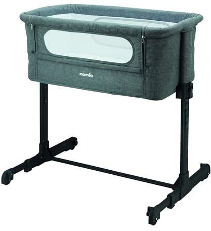 nania Cama de Bebe cododo - DODI - Cama supletoria 2 en 1 - Colchón Ultra Confort de 4cm de Grosor (canoso)