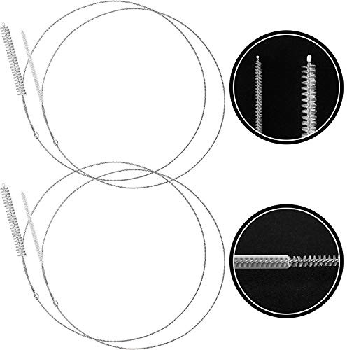Boao 4 Pieces Feeding Tube Brushes, Cleaning Brushes, 32 Inches Long with Soft Nylon Bristles Head, Suitable for Cleaning Feeding Tubes and Racking Lines (1/6 Inch and 3/8 Inch Diameter)