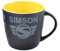 Tasse, Kaffeetasse mit Simson Motiv in Schwarz Gelb, Sammleredition, Fassungsvermögen 250ml, MZA-Fanartikel