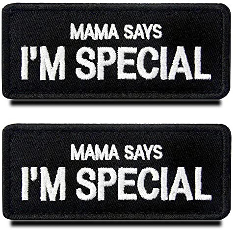 Zcketo 2 Pack Funny Tactical Mama Says I am Special Dog Patch Military Hook & Loop Embroidered Service Dog Applique Patch for Medium/Large Dogs Harness Vest Clothes