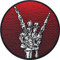 Heavy Metal Aufnäher gestickter Kutten Aufbügler Heavy Metal Hand Skelett Hand Bügelbild Metal/Rock Musik Fanartikel Emblem zum annähen/aufbügeln für Kutte/Leder | 70x70mm