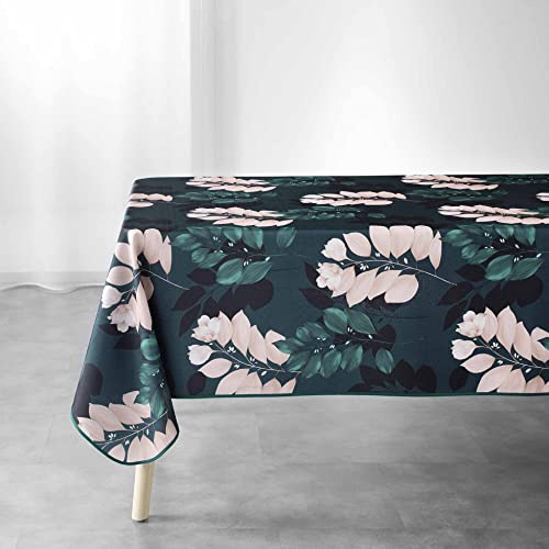 douceur d'intérieur, Nappe Rectangle (150 x 240 cm) Belline Emeraude, Polyester Imprimé