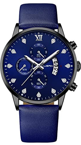 Tonsee Accessoire Armbanduhren Für Herren Veret Mesh-Band-Quarzuhr für Männer, wasserdicht, Stahl, einfache Uhr, Quarzuhr, Nachahmung, DREI-Augen-Uhr Herren Armbanduhr Holzuhr (C-c, One Size)