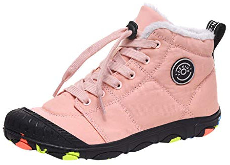 Botas de nieve unisex, botas térmicas para mujer, con forro corto, botas de invierno, botas con cordones, botas de nieve, botas de senderismo, impermeables, antideslizantes, resistentes al agua,