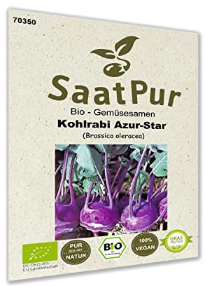 Bio Gemüse Samen Kohlrabi Azur-Star für ca. 100 Pflanzen