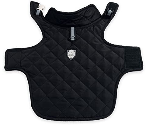 IZOCOOL - Hundemantel, Wind- und Wasserabweisend, Halsschutz, Sportbekleidung für S-M-L-XL-XXL große Hunde. (Schwarz, S)