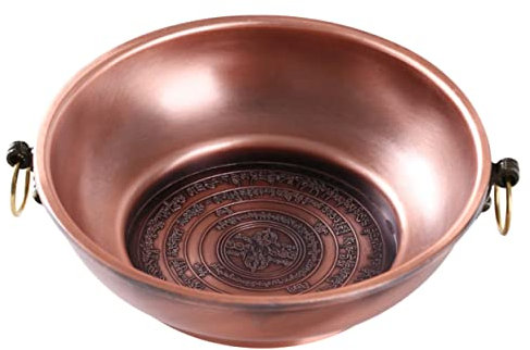 Cabilock Cuenco de Cobre para Ofrendas de Humo Rituales de Altar Plato de Quemador de Incienso para Templo Plato de Adoración Budista