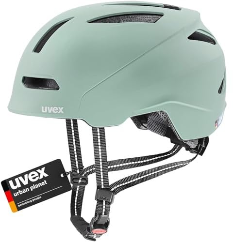 uvex urban Planet - nachhaltiger City-Helm für Damen und Herren - individuelle Größenanpassung - aus Recyclingmaterial - Jade matt - 58-61 cm