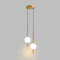 Lámpara colgante de bola de cristal Simple nórdica, lámpara colgante de línea larga for dormitorio interior, lámpara colgante de techo LED moderna ( Color : Gold-2 head 2 ball , Size : Warm White )