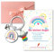 ENSTAB Schulkind Geschenk Schutzengel Schlüsselanhänger Glücksbringer Karte Geschenk zur Einschulung Einschulungsgeschenk Mädchen und Junge (Schulkind-Bunt)