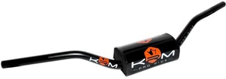GUIDON MECABOITE/MOTO KRM OVERSIZE D28.6 ALU KRM PRO RIDE AVEC MOUSSE - NOIR/ORANGE