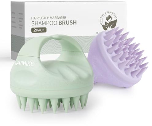 AIMIKE Kopfhaut Massagebürste, Shampoo Bürste mit Weichem Silikon, Kopfmassage Bürste für Peeling und Stimulieren das Haarwachstum, Reduziert Schuppen, Scalp Massager für Nass&Trocken Haar, hair brush