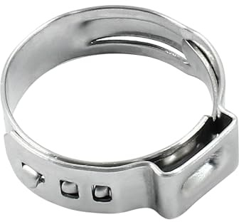 Litoexpe 50 Stück Einohr-Schlauchschellen, 17,8 mm - 21 mm, Schlauchklemmen, Ohr-Crimp-Ringe, Edelstahl-Klemme zur Sicherung von Rohrschläuchen und Automobilen