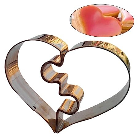 LIFKOME 2 Pz anello torta nuziale paletta a goccia dolce tagliabiscotti formine per biscotti rompicapo tagliacuori Macchina per il taglio puzzle Mancare