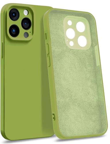 MyGadget Custodia per iPhone 14 Pro Max [Quadrupla Protezione] - Case in Silicone Rigido con Fodera in Microfibra - Cover Verde