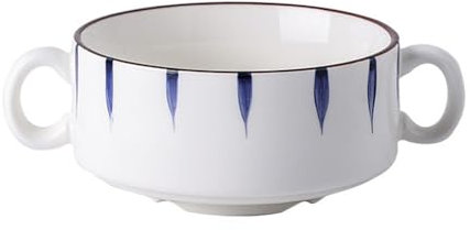 DouYuan Ceramic Breakfast Bowl, 300ml Soup Bowl, Porcelain Bowl for Dessert, Rice, Cereal, Ice Cream, Salad, Fruit, Microwave & Dishwasher Safe