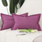Madizz 2er Set Polyester Leinen Kissenbezügen mit breiter Kante Weiche dekorative Kissenbezüge für Sofa Schlafzimmer Kissenhülle Fuchsia 30x50 cm Rechteckig