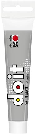 Marabu DO IT Craft Paint, 36 ml gris pierre, peinture acrylique satinée pour le bricolage et les loisirs créatifs, peinture à l'eau, résistante aux intempéries, à la lumière, végétalienne, 12760076169