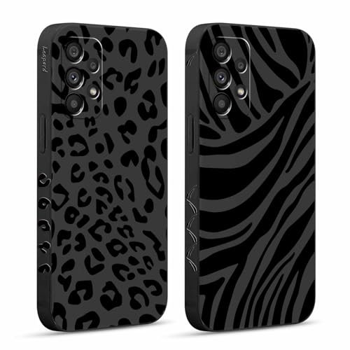 Pnakqil 2 Stück Handyhülle für Samsung Galaxy A53 (5G) 6,5 Hülle, Wildes Zebra Leopard Bemaltes Muster Case Silikon Weiche für Mädchen Modische TPU Dünn Stoßfeste Kameratasche Tasche Schutzhülle