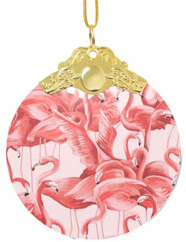 Weihnachtsbaumschmuck aus klarem Glas mit Flamingo-Druck, für Hochzeit, Party, Dekoration, Weihnachtsgeschenke