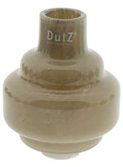 DutZ Vase Urtii | Taupe| H14 cm D11 cm | stylische Vase aus mundgebladengm Glas