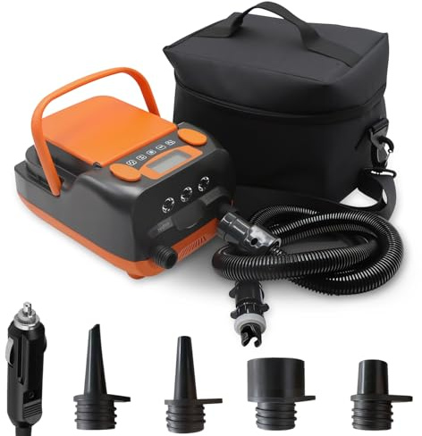 HikerSKY Rechargeable Inflatable Tent Pump 16PSI Super Air Pump with Battery, Electric Portable ISUP Pump for Inflatable Tents, Paddle Boards, Kayaks with Inflate and Deflate Function