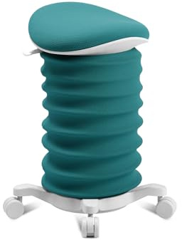 TOPSTAR Sitness 4D mit Rollen AGR-Zertifiziert Dynamischer Sitzhocker Papyrus - petrolgrün, ergonomischer Bürohocker - höhenverstellbar - stärkt den Rücken - entlastet die Bandscheiben | Made in Germany | Ergonomisch | Bürohocker, Rollhocker | höhenverstellbar | Geprüfte Sicherheit nach GS-Intertek