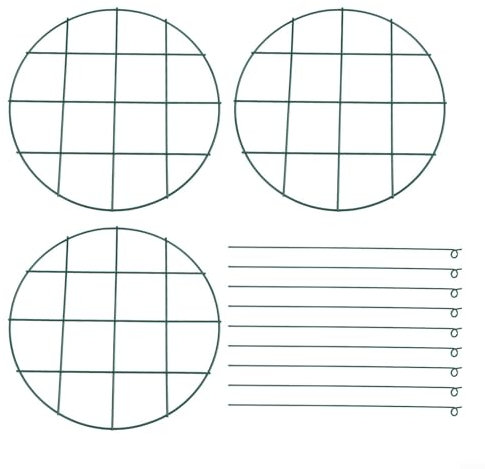 For Garden Plant Rings 3 Pack Metal Support Cages for Stronger, Healthier Growth (Grid type)
